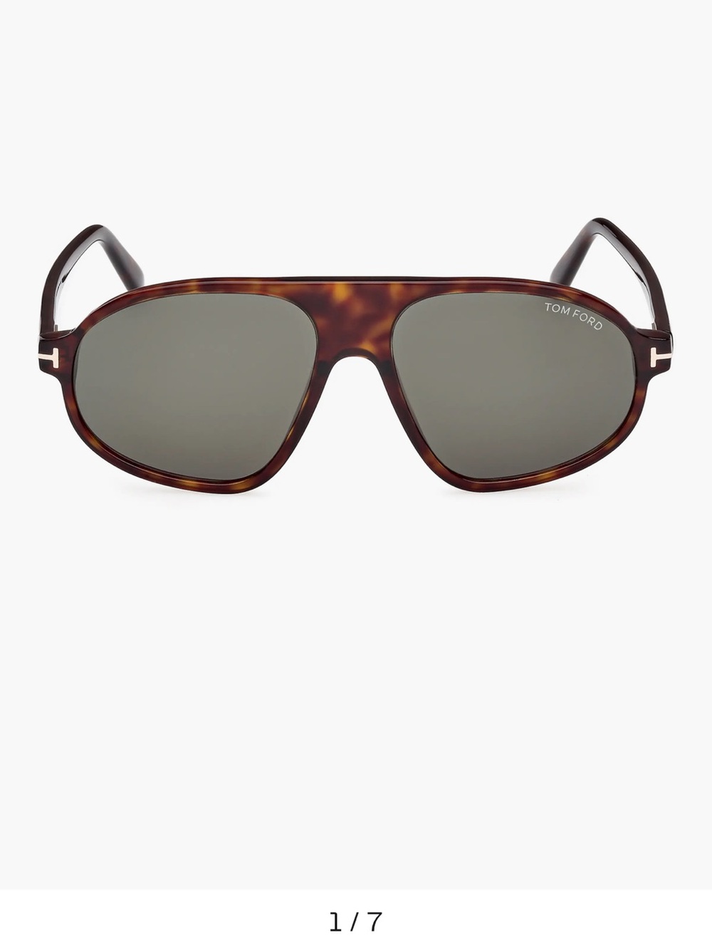 Tom Ford Tortoiseshell Aviator Sunglasses with Dark Gray Lenses